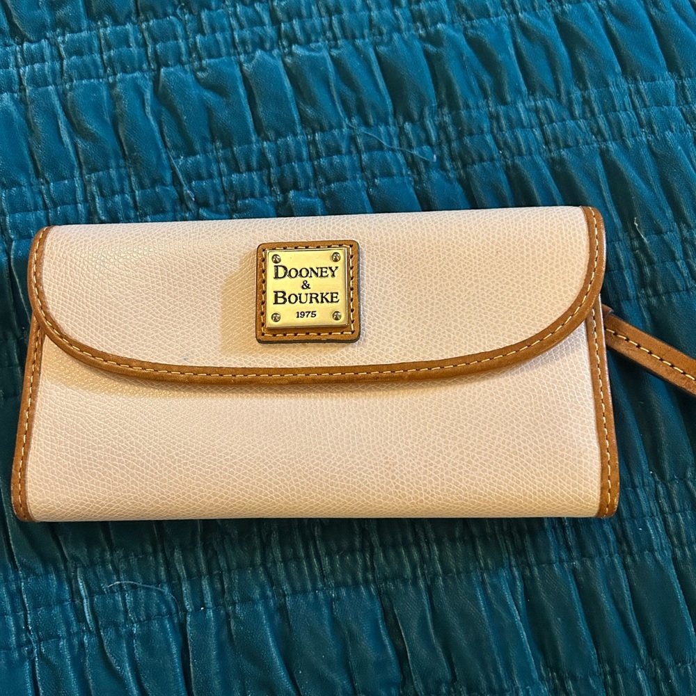 Dooney & Bourke Blush and Tan Pebbled Leather Wallet